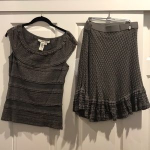 Max Studio-lace top & skirt set Medium